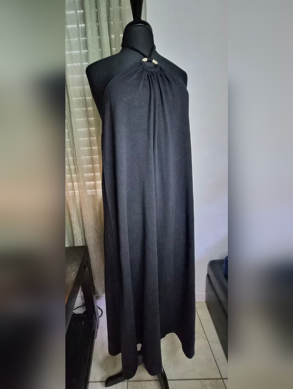 Old Navy Black Maxi Halter Dress M/L #0389